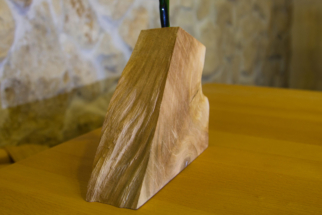Holzvase roh behauene Seite nur Holz