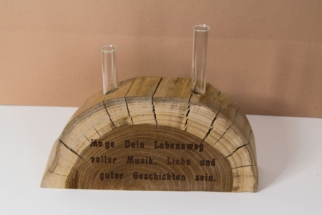 Holzvase3 Gläser leer