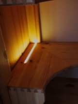 Holzregal1 LED Bodenbeleuchtung COB in Epoxyd.